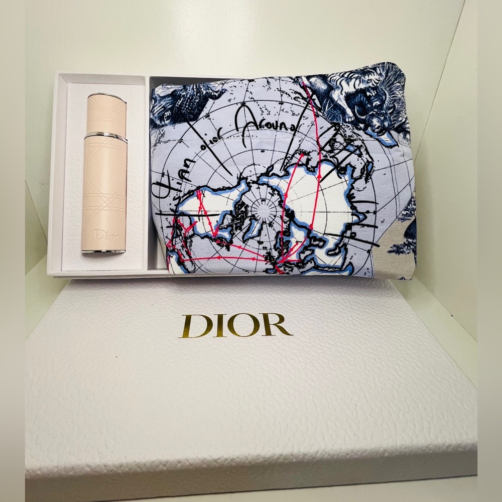 Dior Around the World Gift Set, Dior Refillable perfume and Bucket Travel Bag